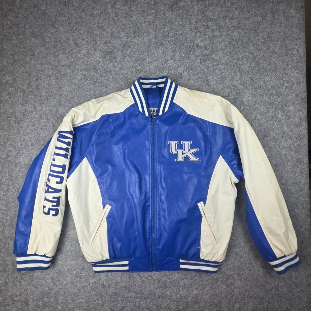 Vintage Kentucky Wildcats Varsity Jacket Faux Leather Mens M  by Steve & Barrys